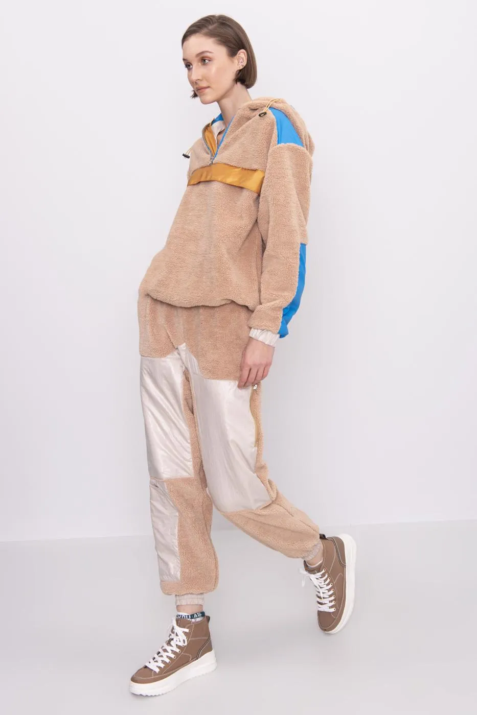 BSL Women Patchwork Plush Joggers - Cumbernauld