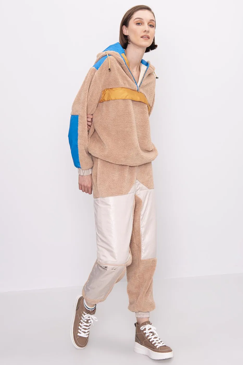 BSL Women Patchwork Plush Joggers - Cumbernauld