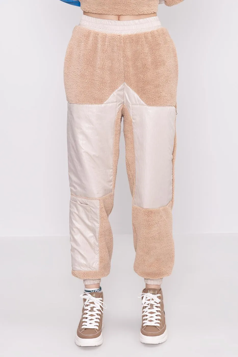 BSL Women Patchwork Plush Joggers - Cumbernauld