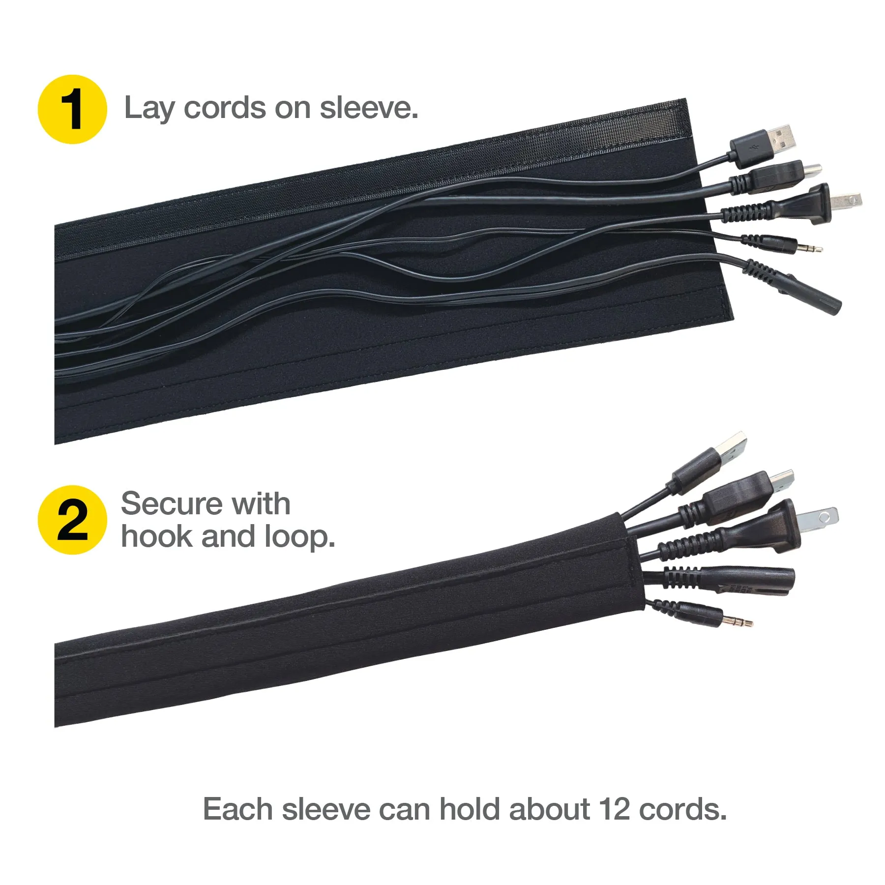 Cable Sleeve - Hook and Loop Closure - 48-in.