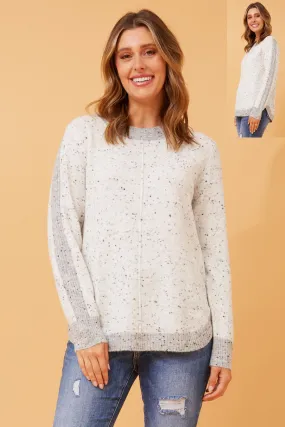 Caroline Morgan Speckled Curved Hem Jumper