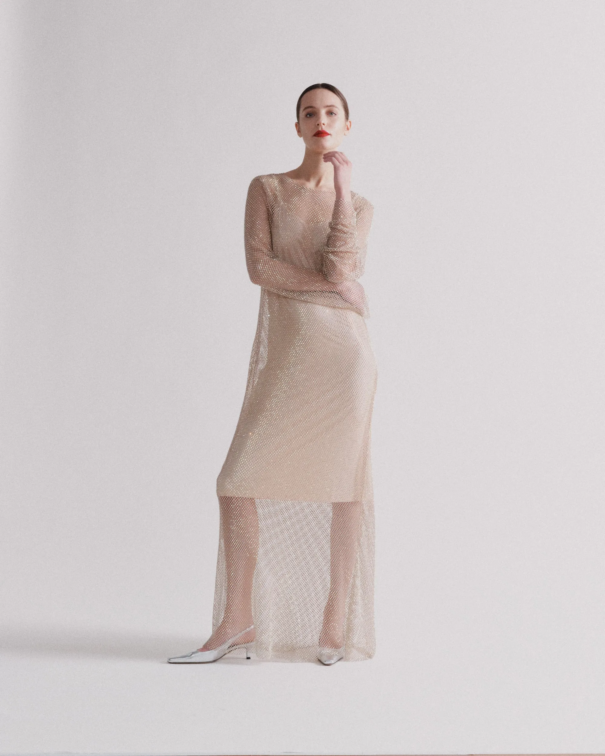 CARTER GLITTER DRESS FISHNET