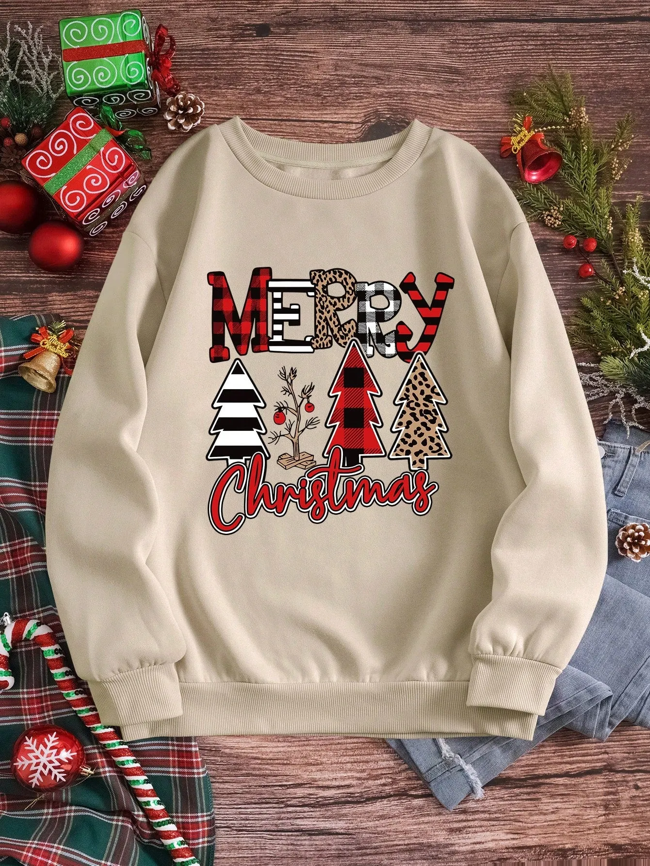 Christmas vacation sweatshirt|Unity Christmas Print Thermal Lined Sweatshirt