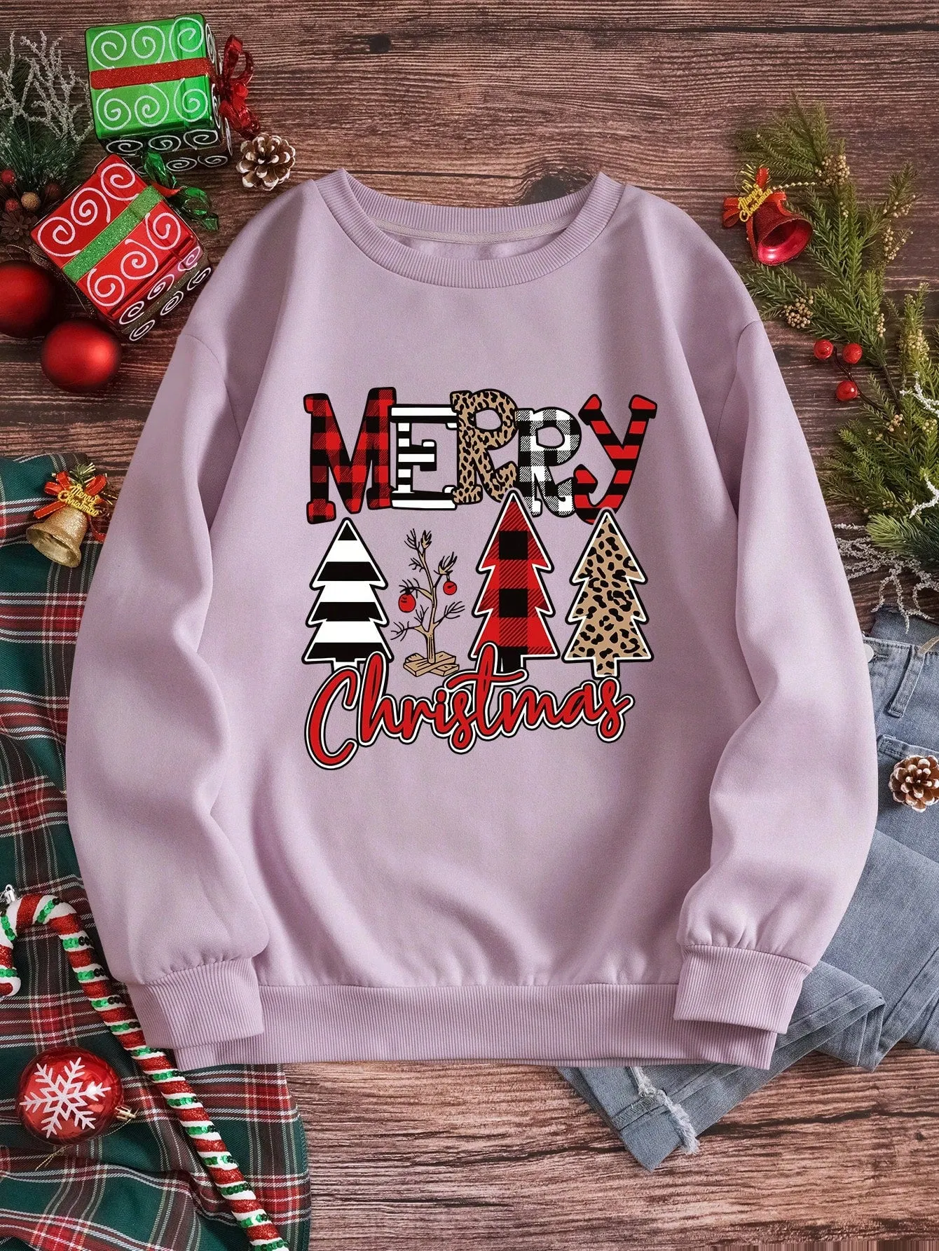 Christmas vacation sweatshirt|Unity Christmas Print Thermal Lined Sweatshirt