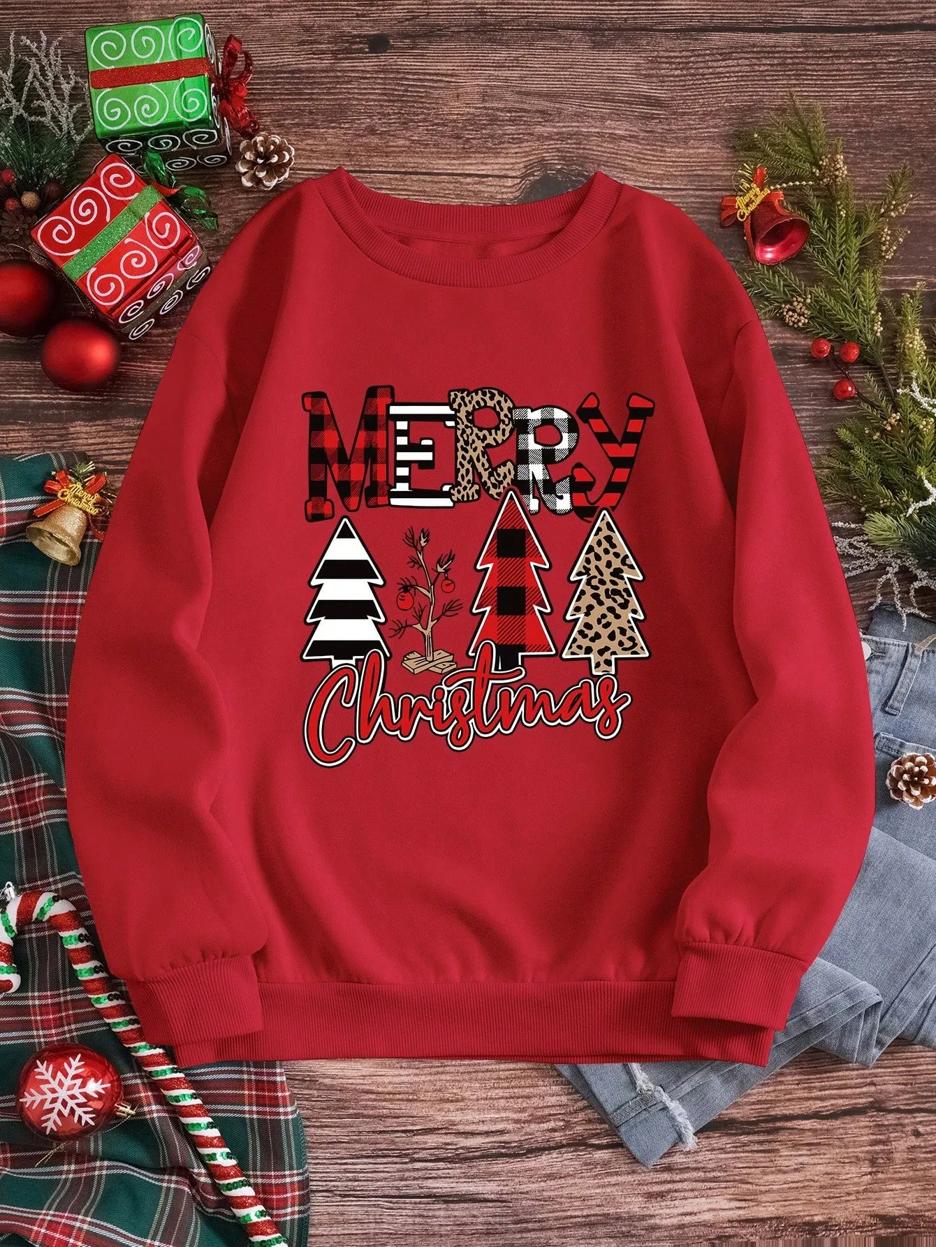 Christmas vacation sweatshirt|Unity Christmas Print Thermal Lined Sweatshirt
