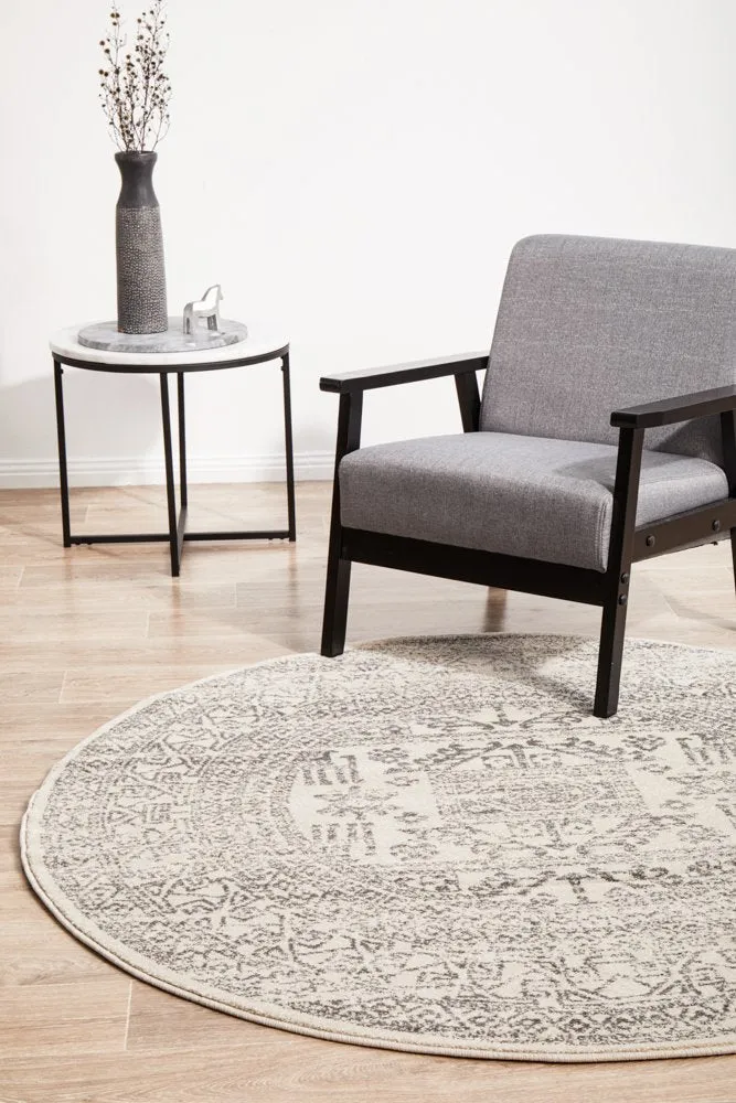 Chrome Addison Round Rug (Silver) by Rug Culture
