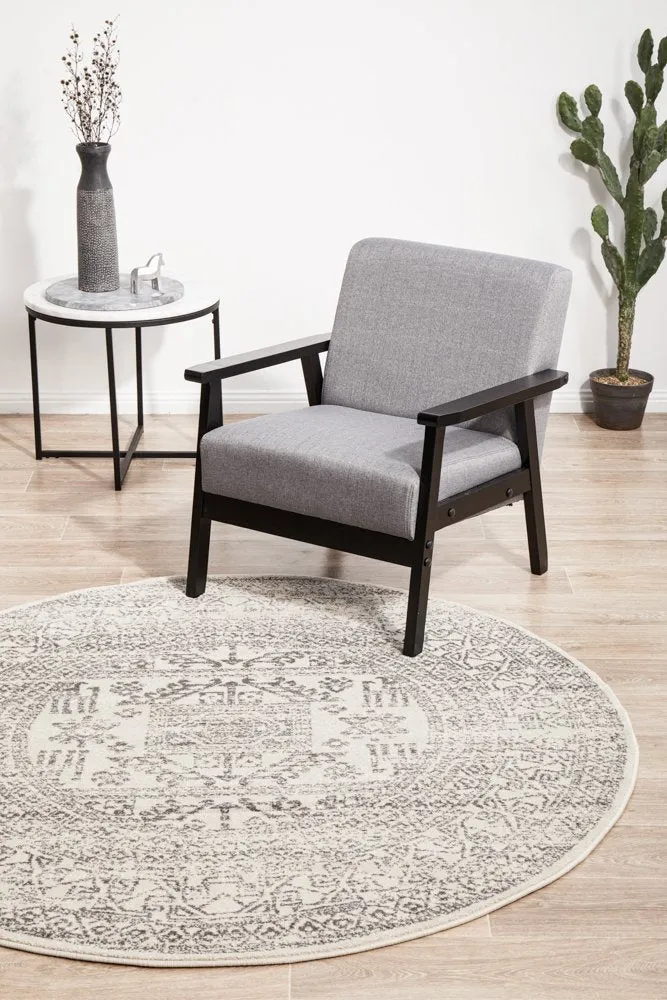 Chrome Addison Round Rug (Silver) by Rug Culture