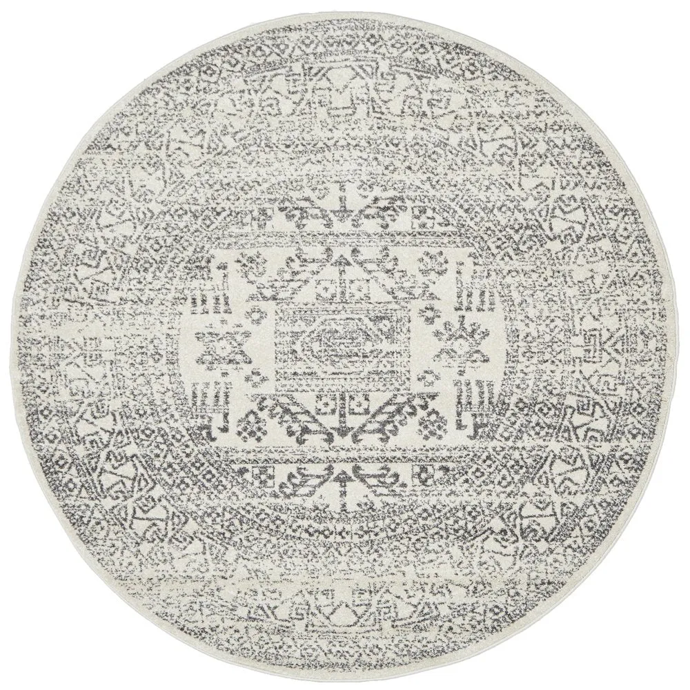 Chrome Addison Round Rug (Silver) by Rug Culture