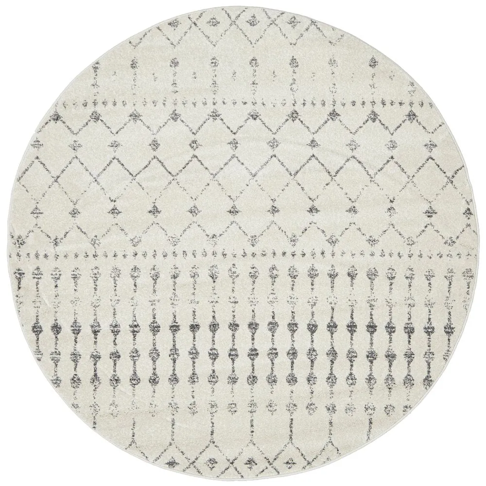 Chrome Elsa Round Rug (Silver) by Rug Culture