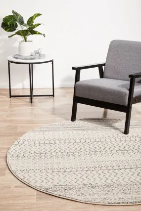 Chrome Harper Round Rug (Silver) by Rug Culture