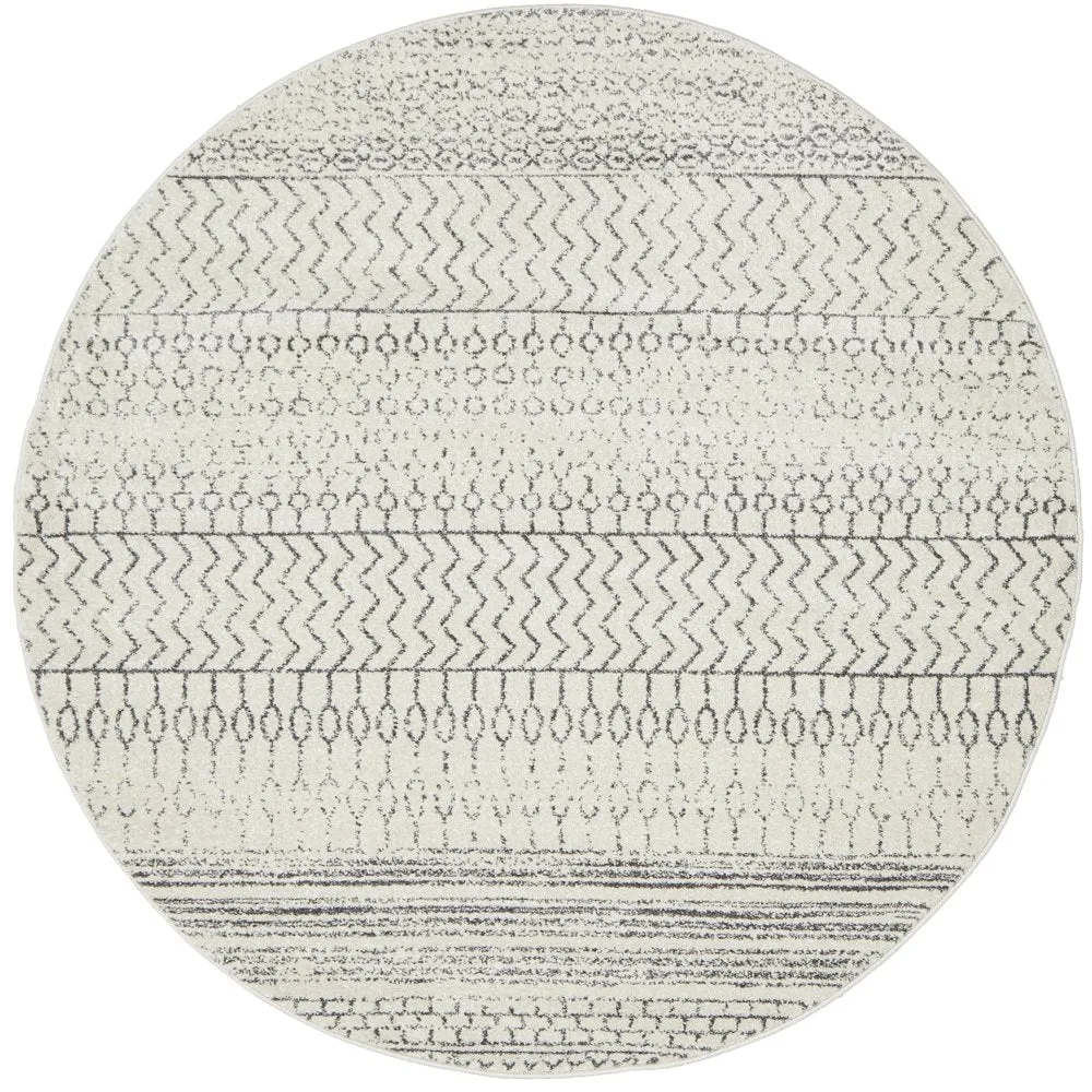 Chrome Harper Round Rug (Silver) by Rug Culture