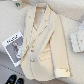 Color Block Sleeve Blazer in Cream or Black