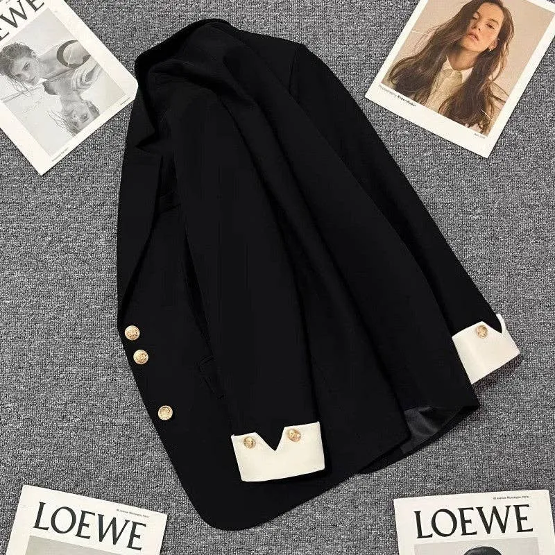 Color Block Sleeve Blazer in Cream or Black