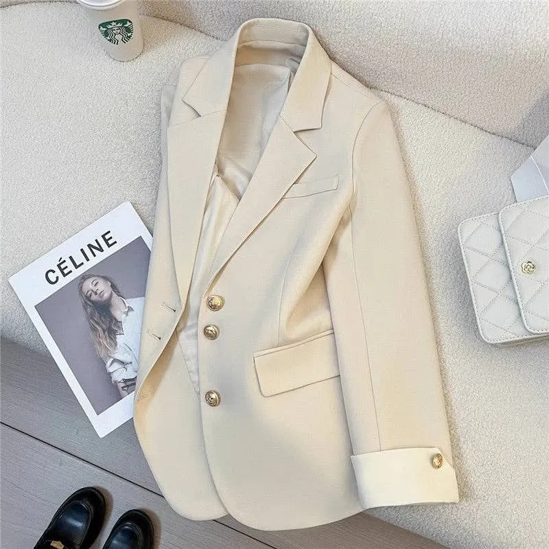 Color Block Sleeve Blazer in Cream or Black