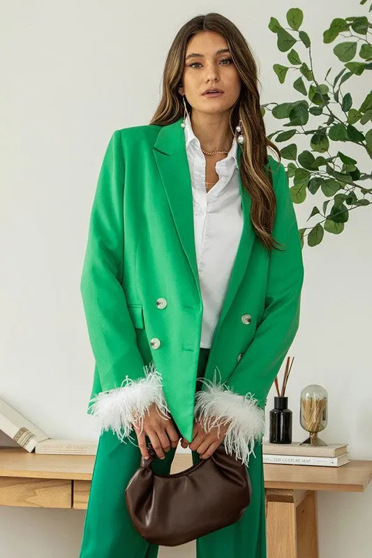 Colorful Buttoned Oversized Blazer