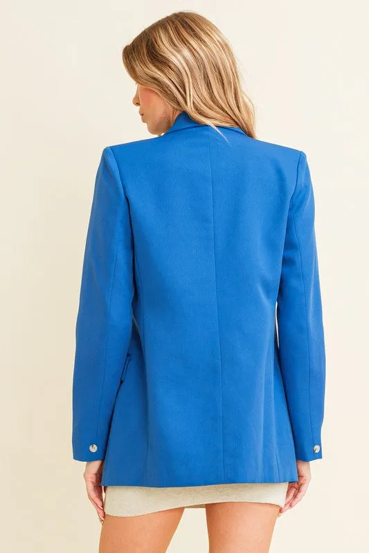 Colorful Buttoned Oversized Blazer