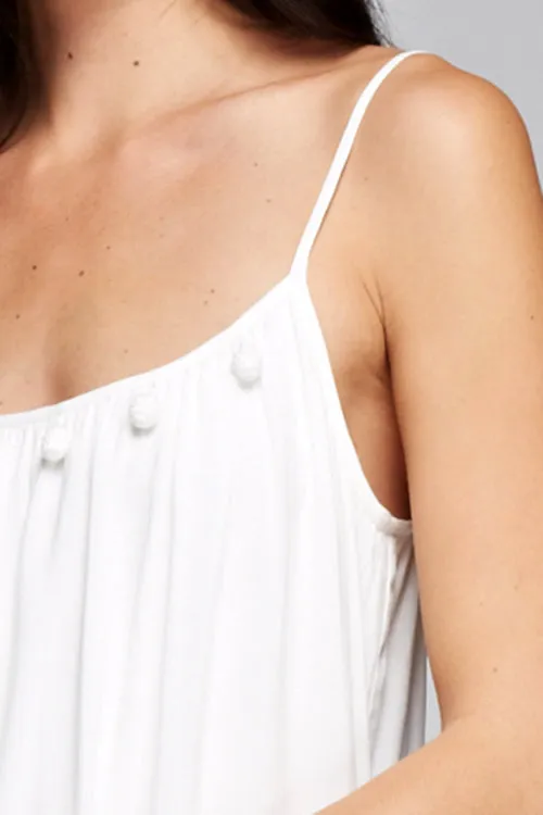 Crochet Ball Detail Spaghetti Strap Maxi Dress