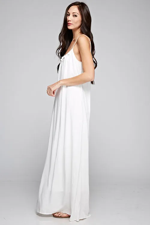 Crochet Ball Detail Spaghetti Strap Maxi Dress