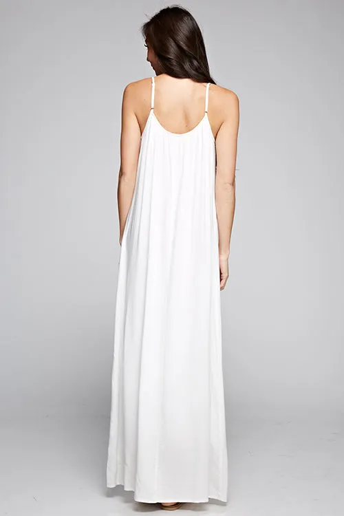 Crochet Ball Detail Spaghetti Strap Maxi Dress