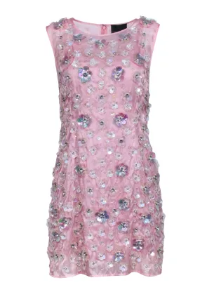 Cynthia Rowley - Pastel Pink w/ Transparent 3D Floral Design Dress Sz 4