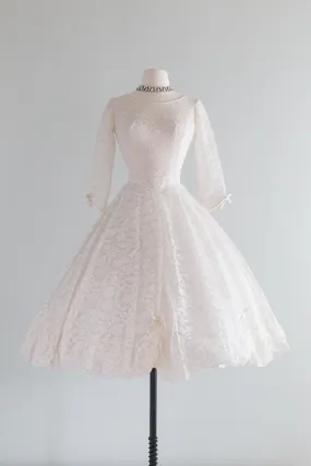 Darling 1950's Emma Domb Cupcake Wedding Reception Dress / Small