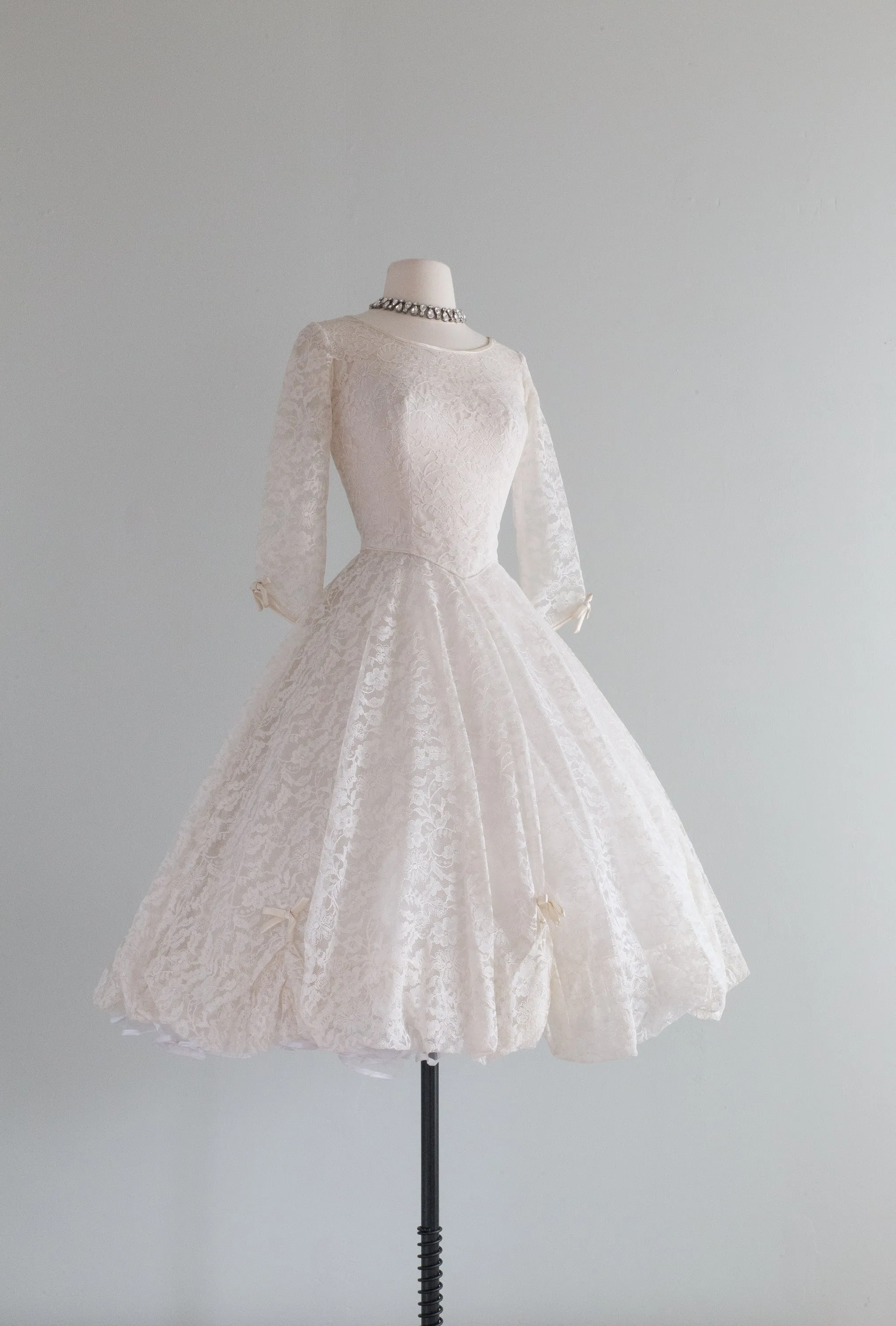 Darling 1950's Emma Domb Cupcake Wedding Reception Dress / Small