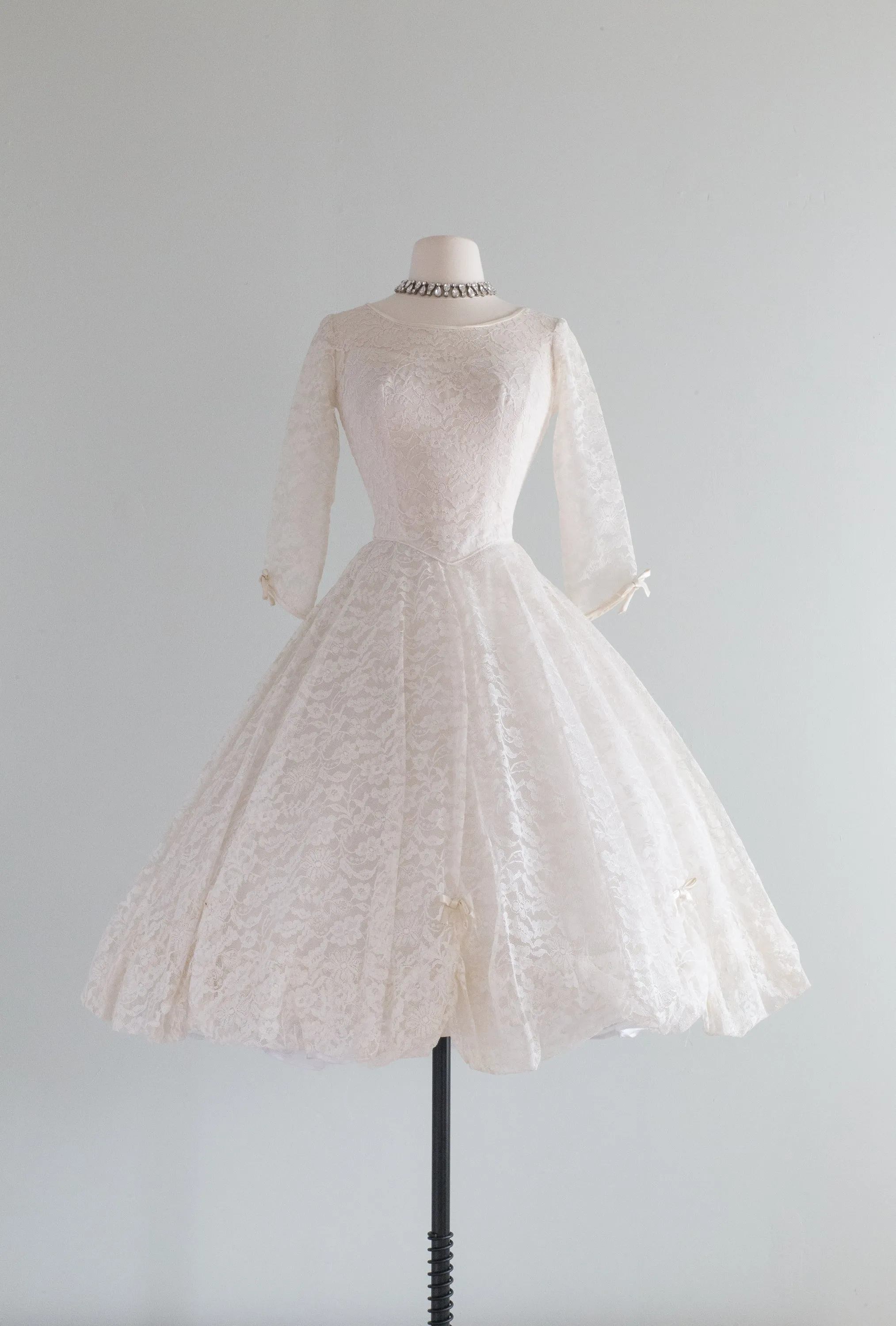 Darling 1950's Emma Domb Cupcake Wedding Reception Dress / Small