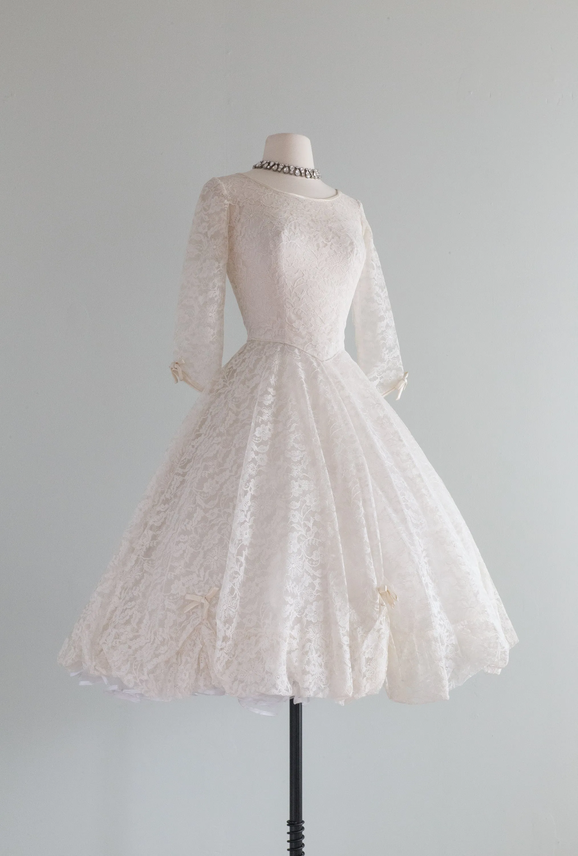 Darling 1950's Emma Domb Cupcake Wedding Reception Dress / Small