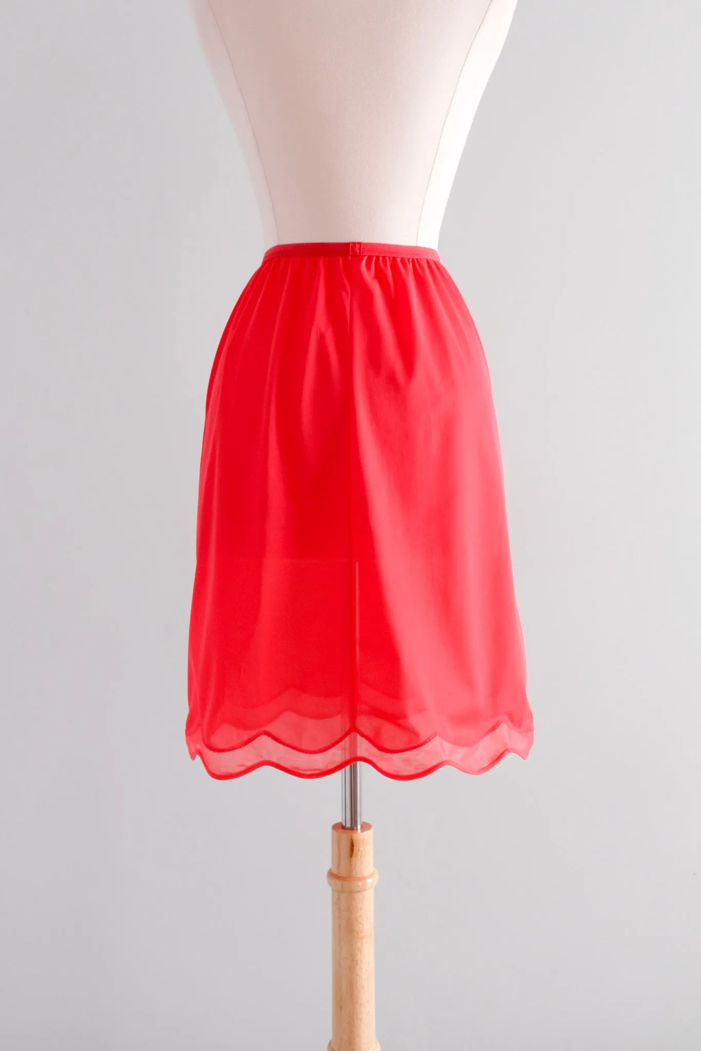 Delightful 1950's Scarlet Red Vintage Slip Skirt / Sz M