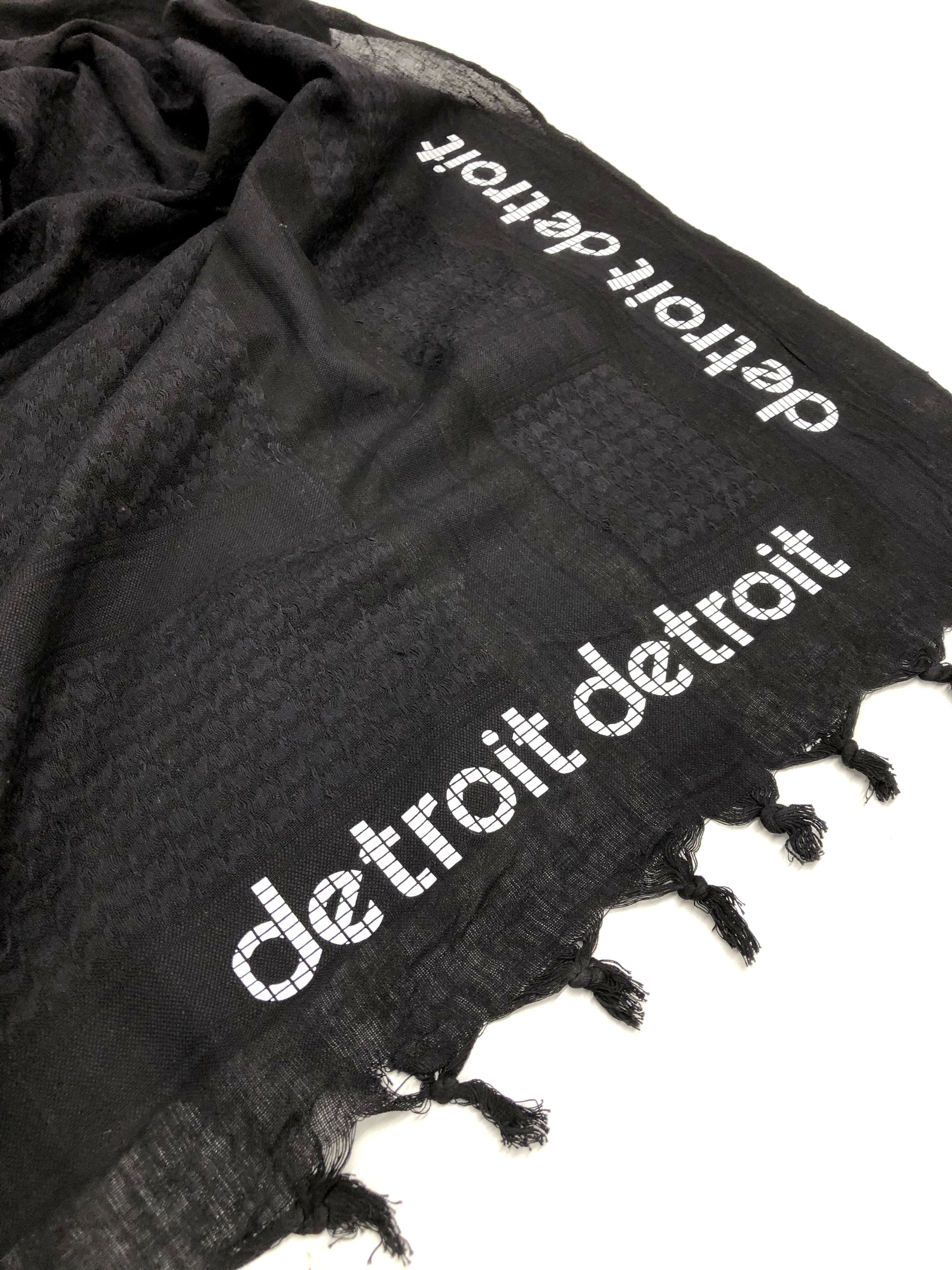 Digital Detroit Keffiyeh Scarf - Large Square Cotton Desert Shawl