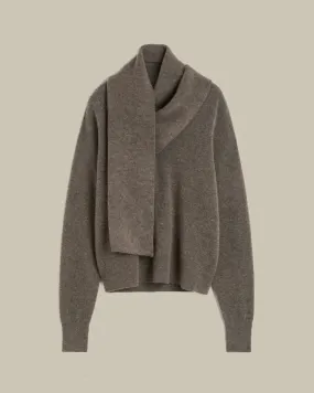 Draped-Scarf Knit Truffle