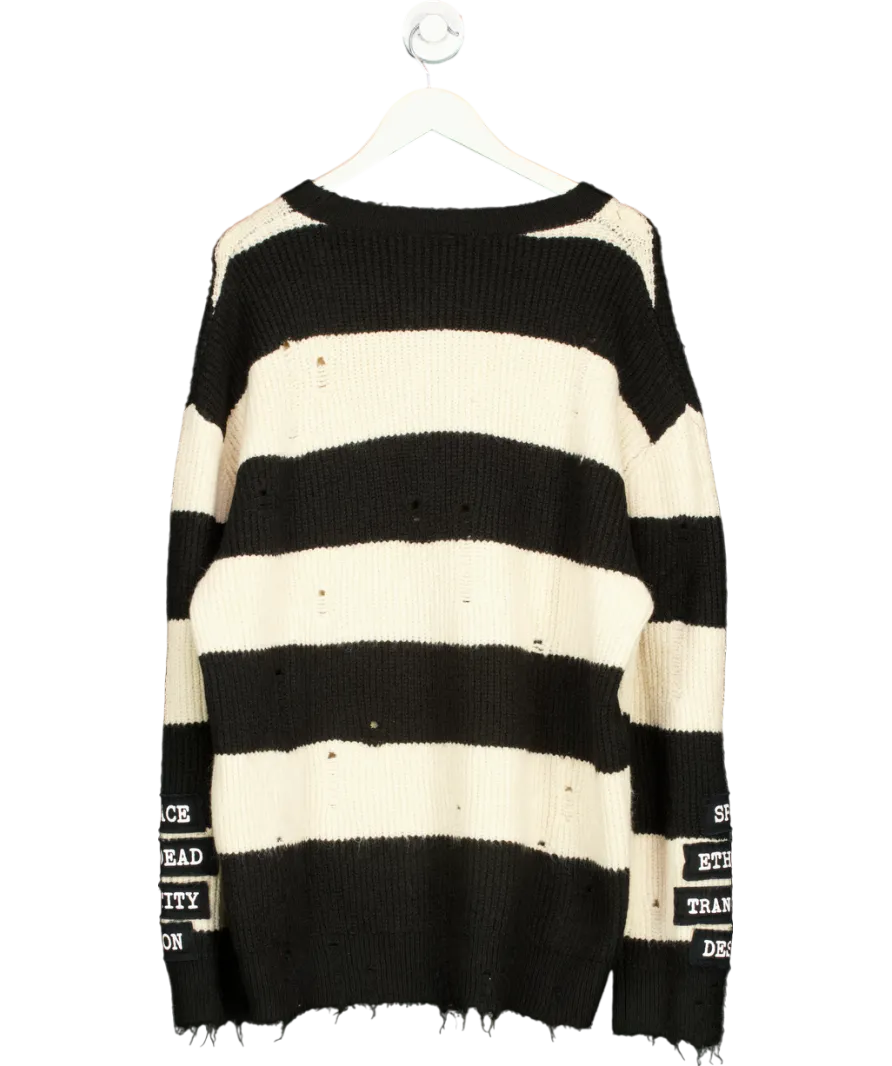 Drop Dead Black Lounge Act Striped Jumper UK XXL
