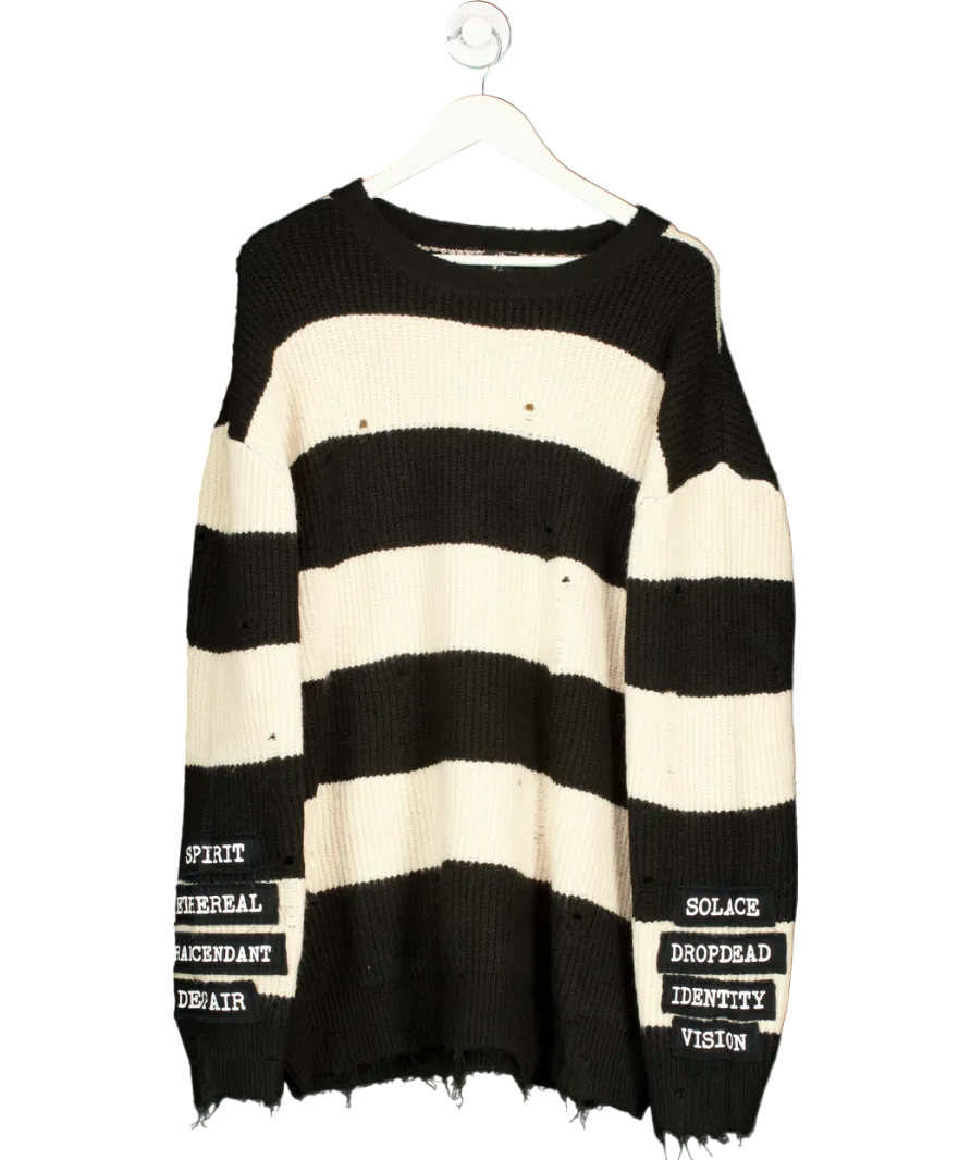 Drop Dead Black Lounge Act Striped Jumper UK XXL