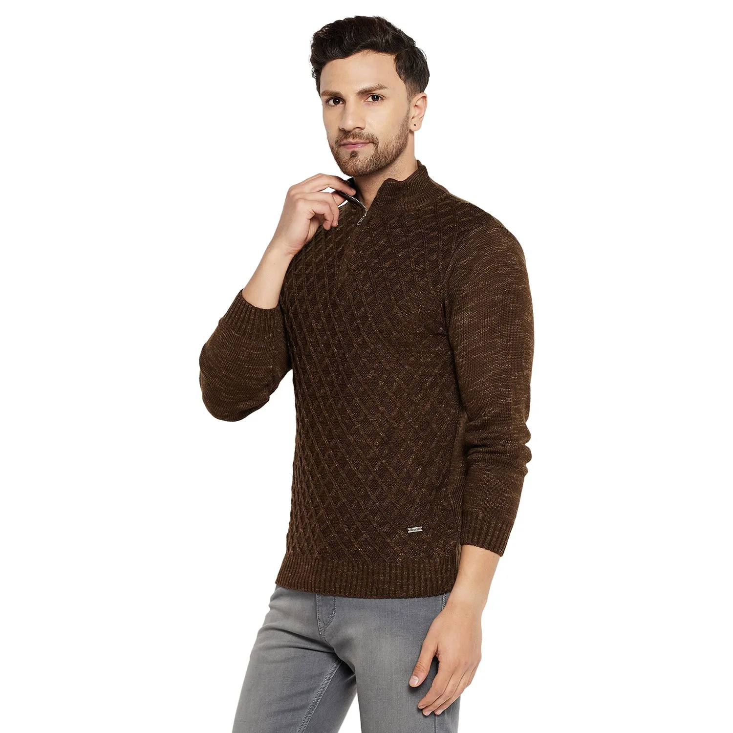 Duke Stardust Men Full Sleeve Half Zip Sweater (SDS2080)