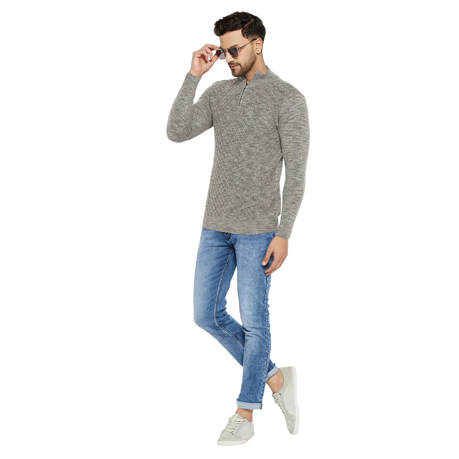 Duke Stardust Men Full Sleeve Half Zip Sweater (SDS2080)