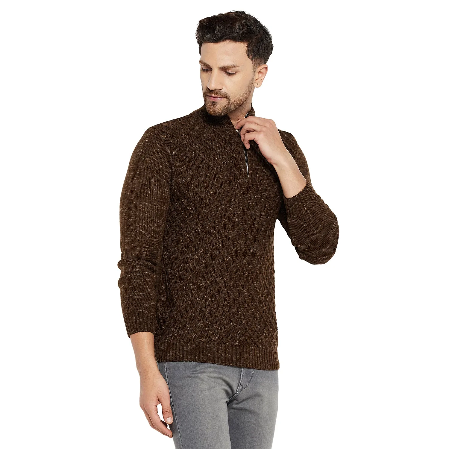 Duke Stardust Men Full Sleeve Half Zip Sweater (SDS2080)