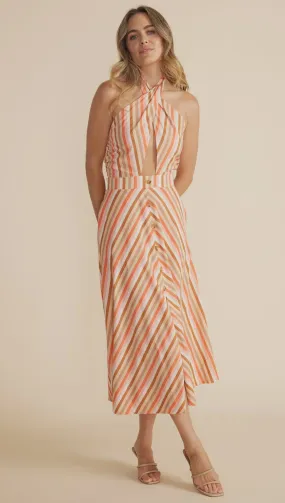 Edie Halter Midi Dress - Multi
