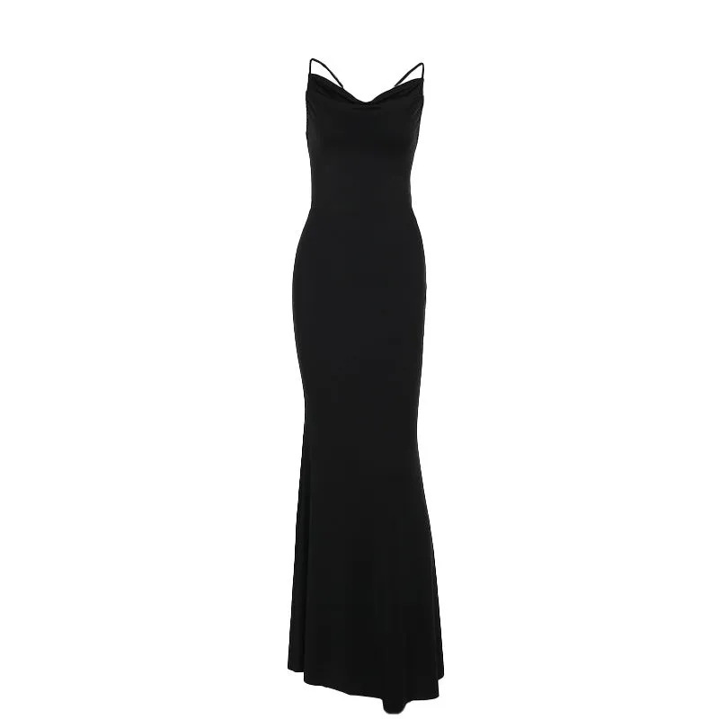 Elegant Sexy Slim Strap Backless Formal Dress