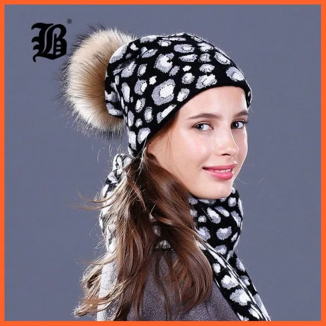 Fashion Brand Women Hats Scarf For Winter | High Quality Rhinestones  Beanies Warm Autumn Angora Knitted Caps