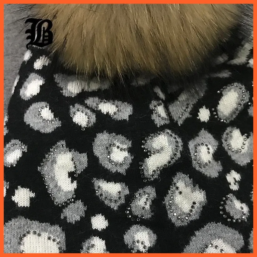 Fashion Brand Women Hats Scarf For Winter | High Quality Rhinestones  Beanies Warm Autumn Angora Knitted Caps