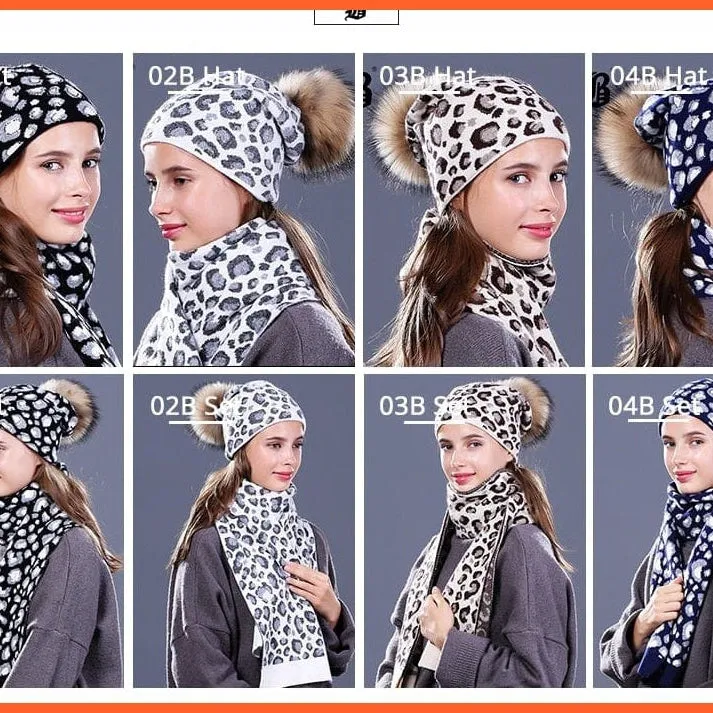 Fashion Brand Women Hats Scarf For Winter | High Quality Rhinestones  Beanies Warm Autumn Angora Knitted Caps