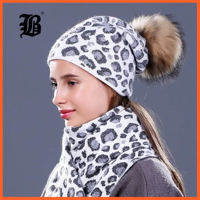 Fashion Brand Women Hats Scarf For Winter | High Quality Rhinestones  Beanies Warm Autumn Angora Knitted Caps