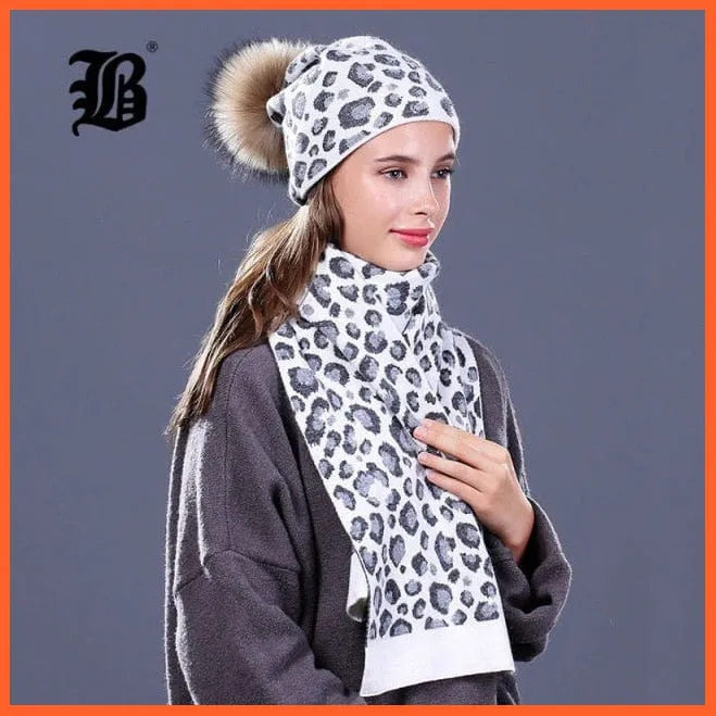 Fashion Brand Women Hats Scarf For Winter | High Quality Rhinestones  Beanies Warm Autumn Angora Knitted Caps