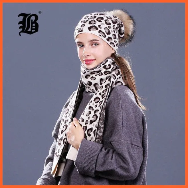 Fashion Brand Women Hats Scarf For Winter | High Quality Rhinestones  Beanies Warm Autumn Angora Knitted Caps