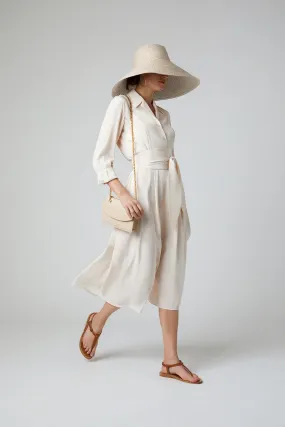 Filomena Silk Full Skirt Shirt Dress