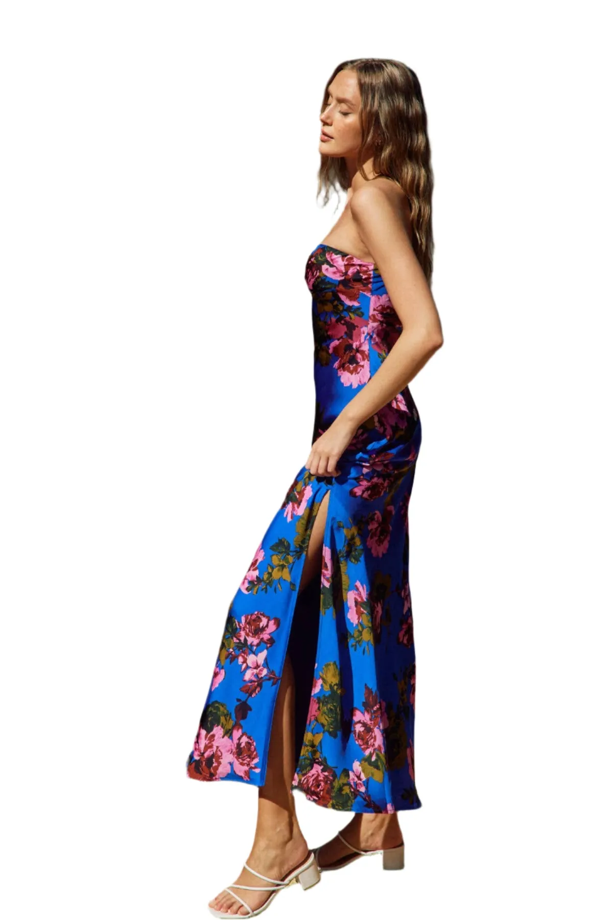 Floral Romance - Strapless Maxi Dress