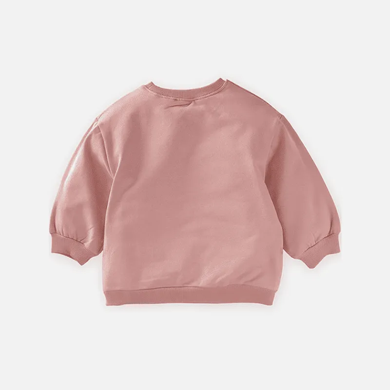 Fruit Embroidered Sweatshirt- Powder