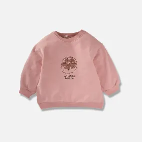 Fruit Embroidered Sweatshirt- Powder