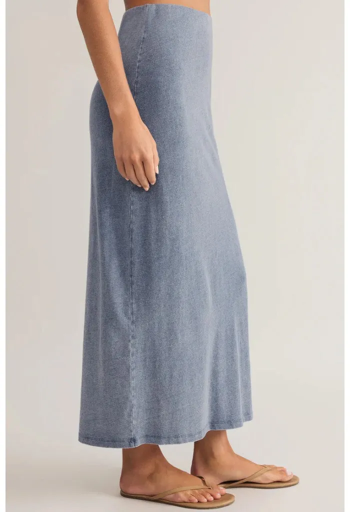 Gail Jersey Denim Midi Skirt