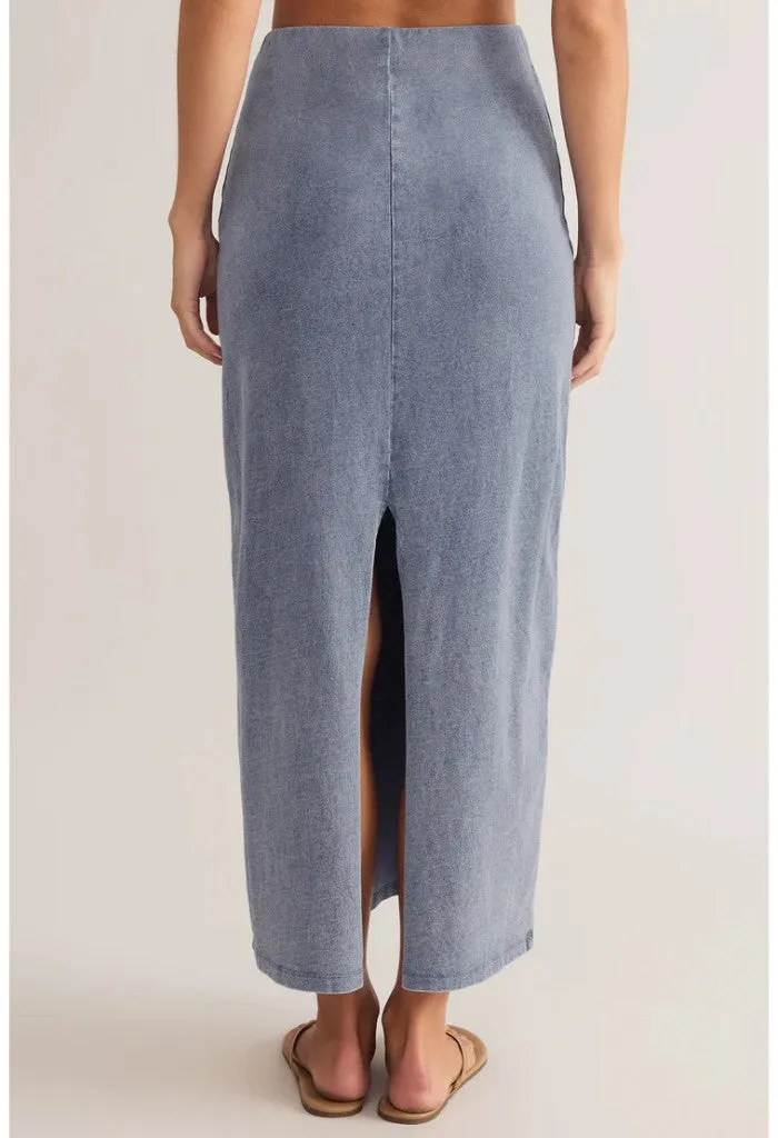 Gail Jersey Denim Midi Skirt